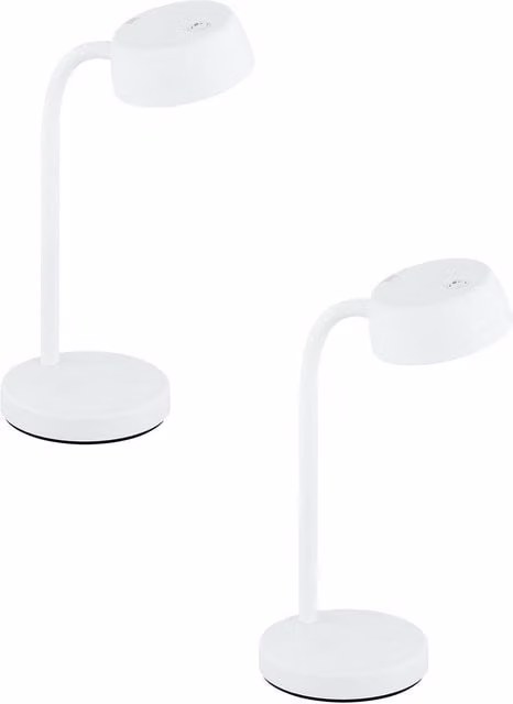 Loops 2 Pack White LED Table Desk Lamps with 4.5W Bulbs and Rocker Switch