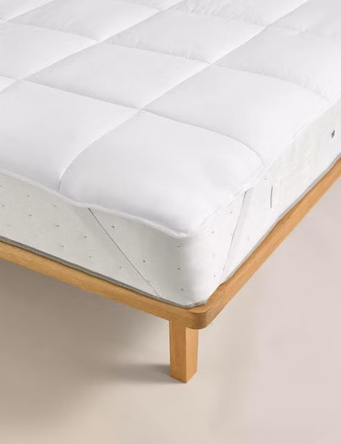 M&S White Microfibre and Cotton Breathable Down Alternative Mattress Topper, W: 180 cm, D: 200 cm