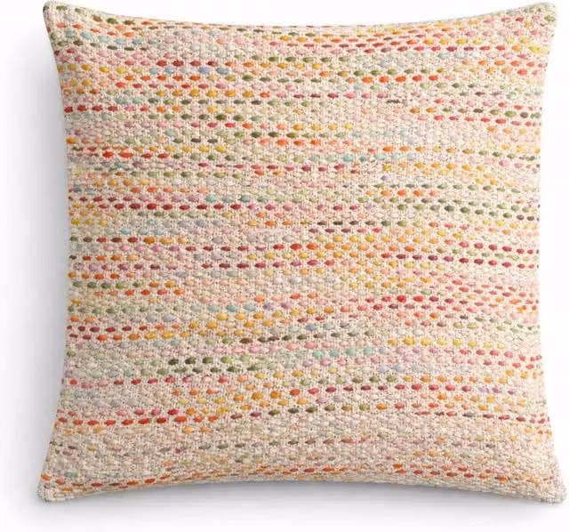 Serenityy Multicolour Woven Square Cushion Cover with Hidden Rainbow Effect, W/D/H: 45 x 45 x 1 cm