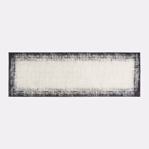 OHS Abstract Modern Washable Non-Slip Runner Rug in Beige, W: 66 cm x L: 200 cm – 2