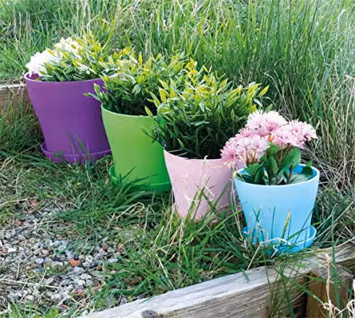 St Helens Blue Plastic Plant Pot, W/D/H: 10.5 x 10.5 x 9 cm – 3