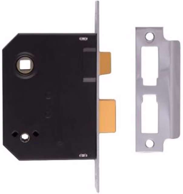 Unifix 5 Lever Mortice Sash Lock, Silver Stainless Steel, Pack of 2, 65mm