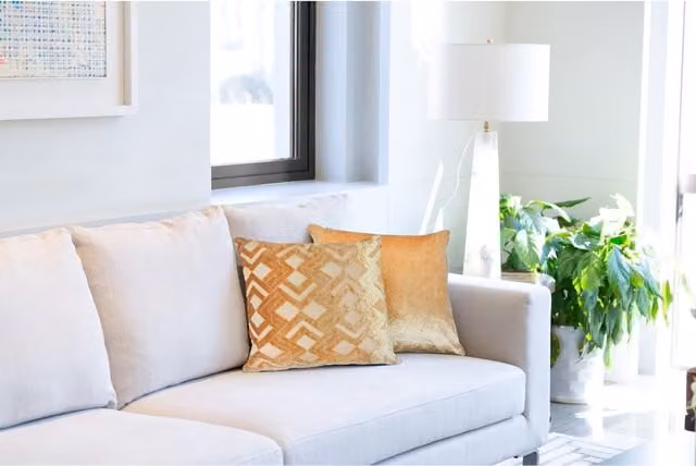 NewEdgeBlinds Modern Plain Velvet Square Cushion Cover in Brown, Yellow or Orange