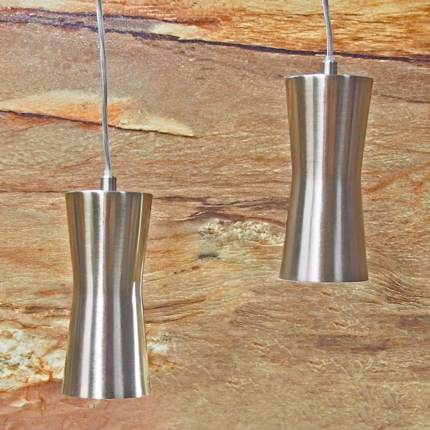 Loops Modern Silver Stainless Steel Hanging Ceiling Pendant Light for Kitchen and Dining Rooms – 2