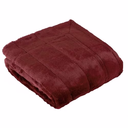 Paoletti Empress Faux Fur Throw in Red, W/D/H: 140 x 200 cm