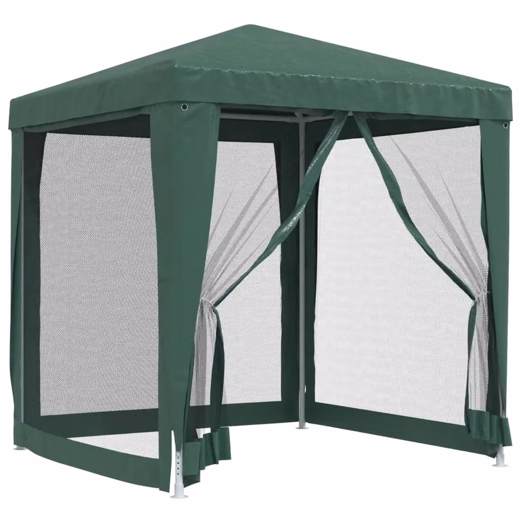 Berkfield Home Green Party Tent with 4 Mesh Sidewalls, W/D: 2 x 2 m – 2