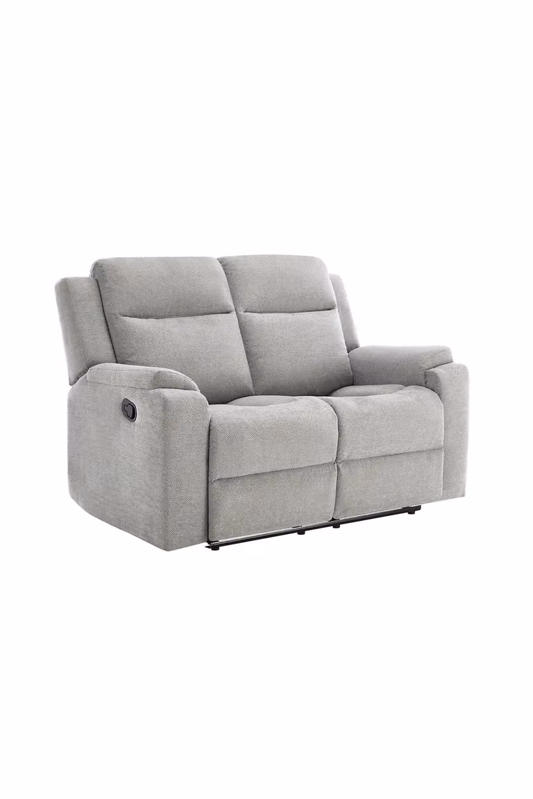 More4Homes Orka Grey Fabric 1+2 Seater Manual Recliner Sofa Set