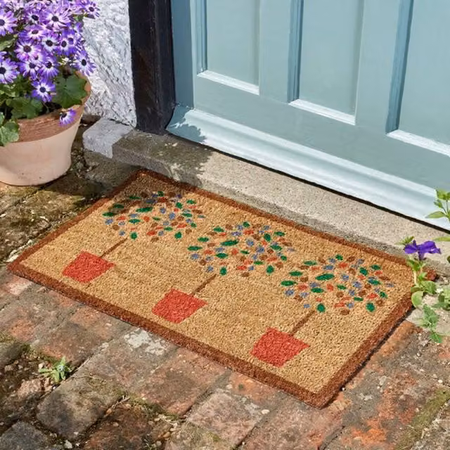 Garden Mile Heavy Duty Rectangular Coir Door Mat in Brown, Black and Multicolour