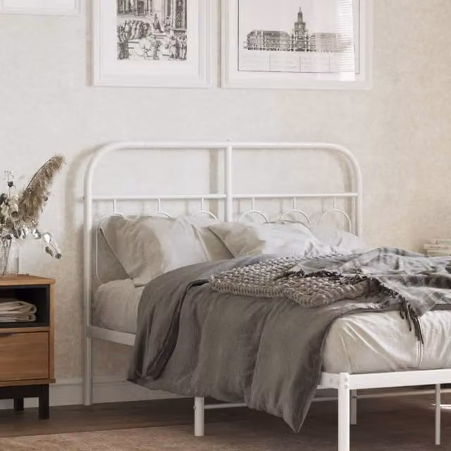 Berkfield Home Classic Metal Headboard in White, 120 cm – 1