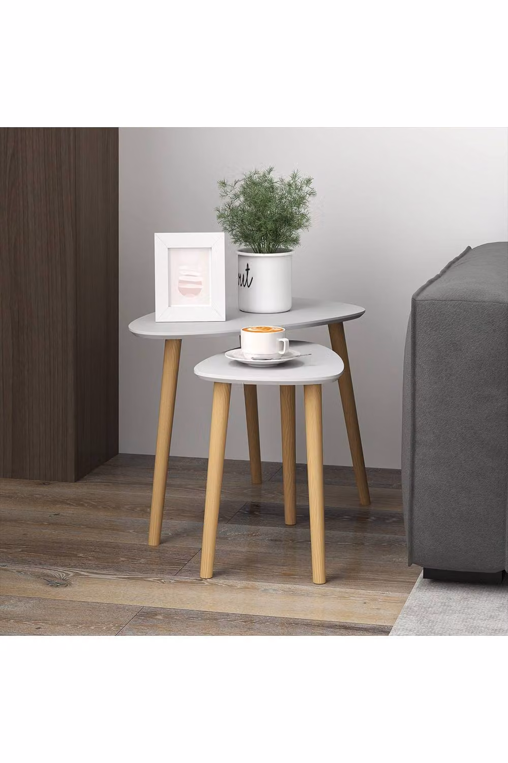 ERGOVEXA Nesting Coffee Table Set of 2 in Light Grey – 2