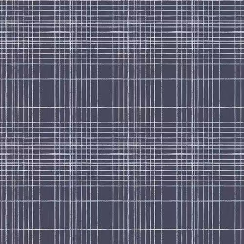 Galerie Deauville 2 Linear Grid Geometric Abstract Wallpaper in White and Navy Blue