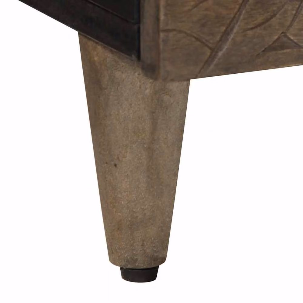 Berkfield Home Mango Wood Coffee Table, Light Grey, W: 100 cm, D: 54 cm, H: 40 cm – 5