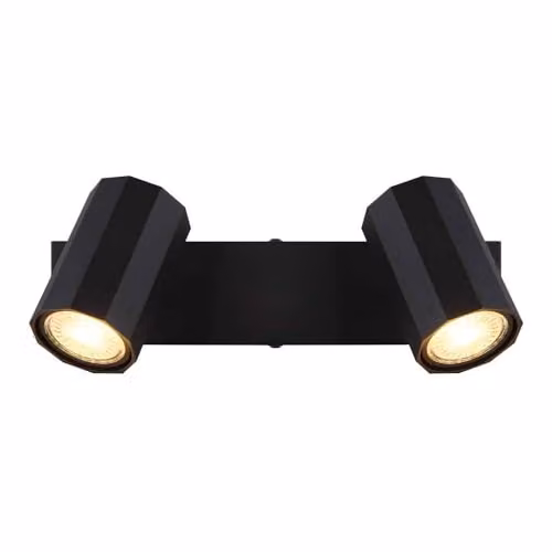 Globo Lighting Black Metal Adjustable Ceiling Spotlight with 2x GU10 Sockets, L 26 x W 6 x H 14.5 cm – 5