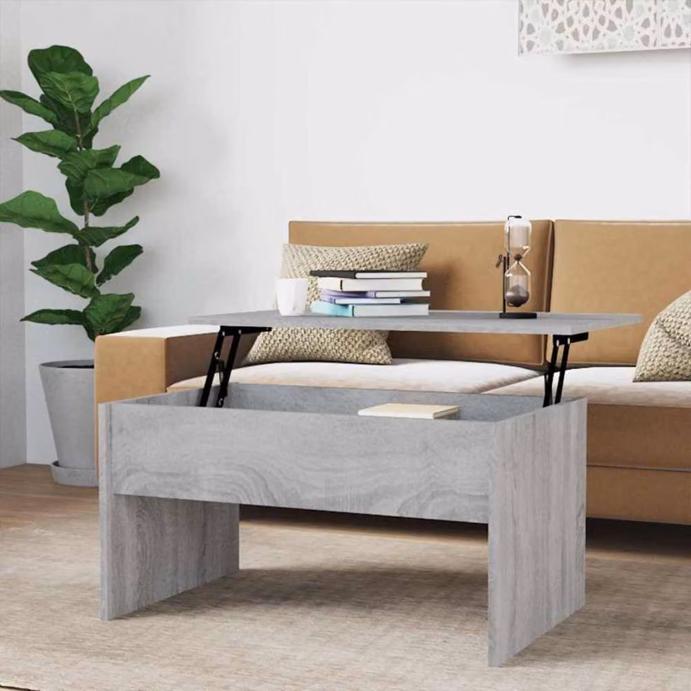 Berkfield Home Modern Grey Sonoma Coffee Table with Lift Mechanism, W/D/H: 80 x 50.5 x 41.5 cm – 2