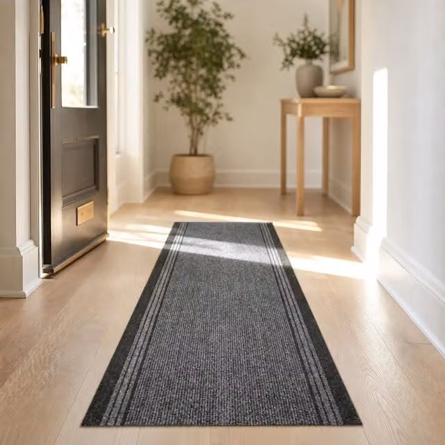 Bravich Sydney Non Slip Hallway Runner, Grey, 152 cm