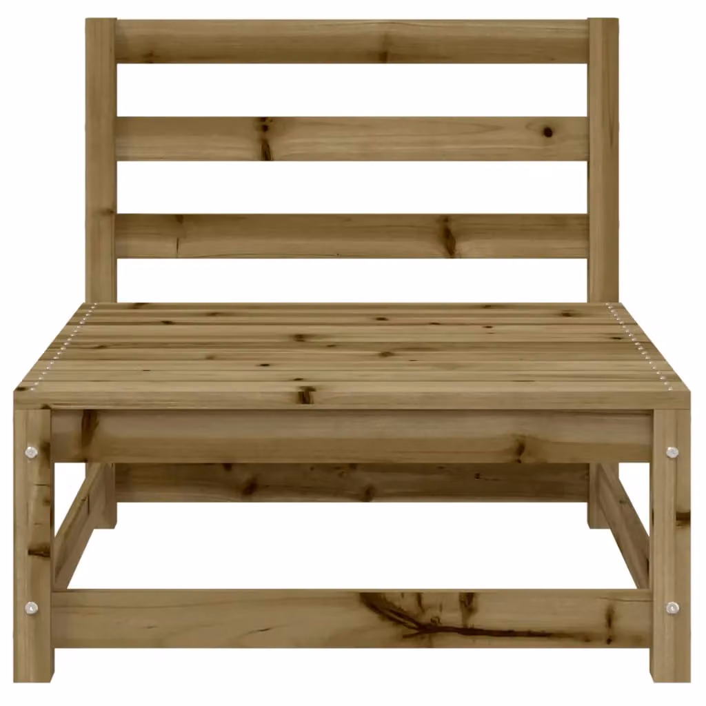 Berkfield Home Rustic Brown Impregnated Pine Armless Garden Sofa with Footstool – 3