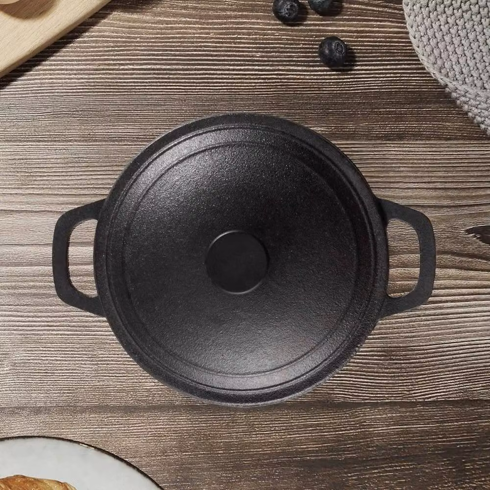 SPETLEK 4L Cast Iron Round Dutch Oven with Glass Lid, Black – 3