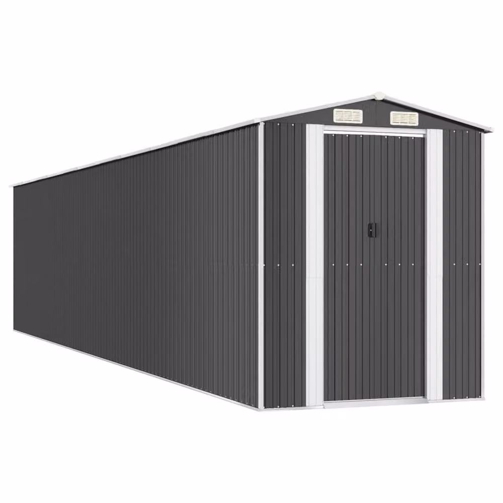 Berkfield Anthracite Galvanised Steel Garden Shed, W/D/H: 938 x 192 x 223 cm – 3