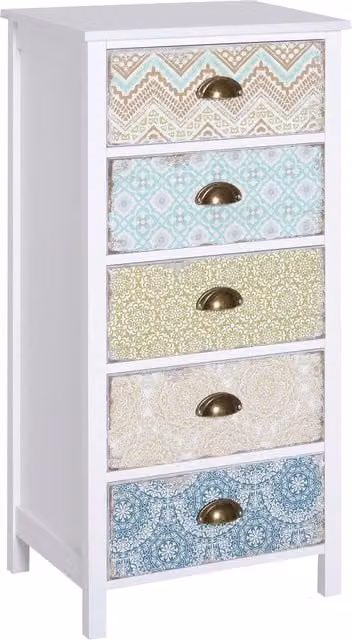 HOMCOM White Storage Chest, W/D/H: 46 x 34 x 94 cm
