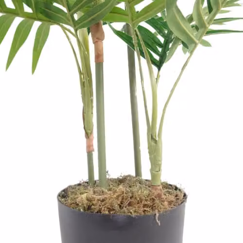 Leaf Design UK Large Realistic Artificial Areca Palm Tree in Green and Black, Height: 80 cm – 2