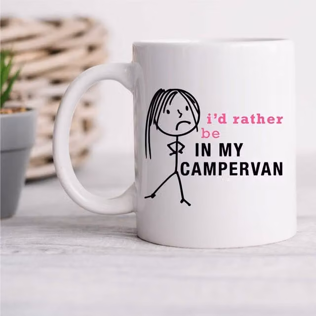 60 Second Makeover Limited I'd Rather Be In My Campervan Ceramic Mug in White