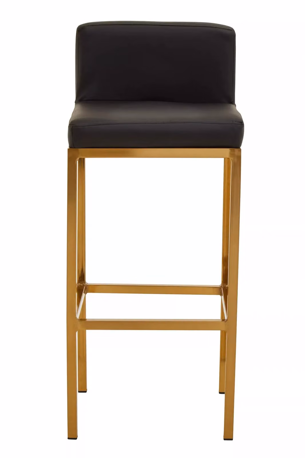 Interiors by Premier Baina Modern Bar Chair in Black and Gold with Faux Leather and Metal Finish – 2