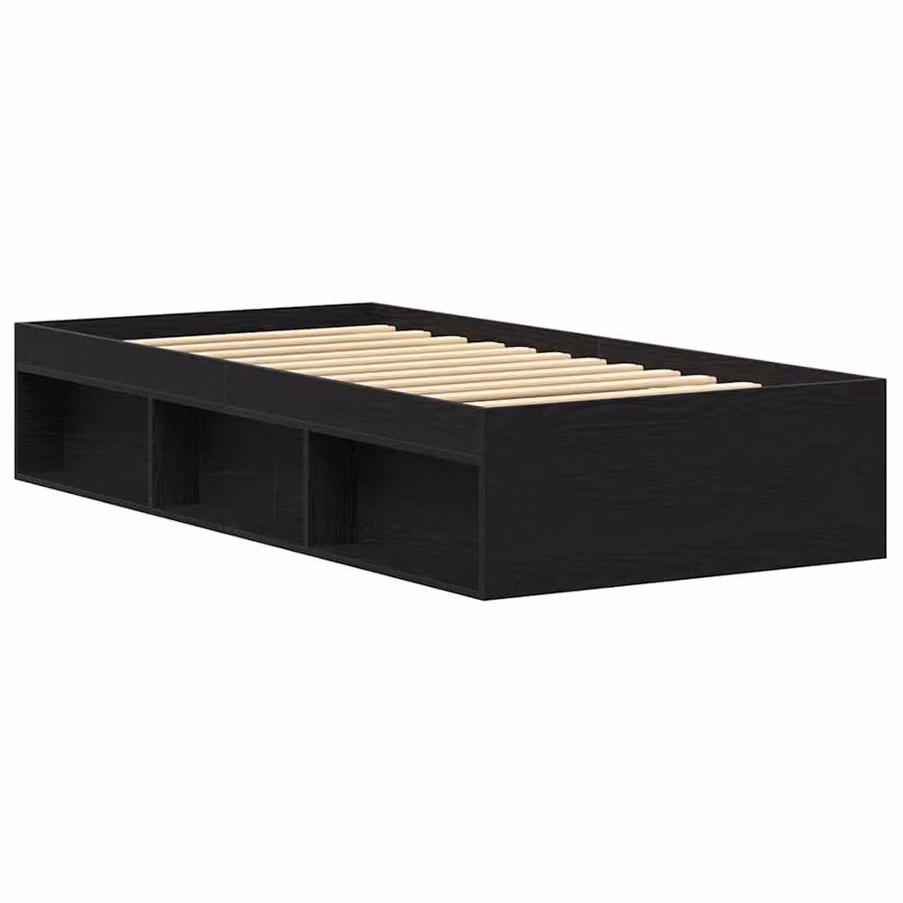 Berkfield Home Bed Frame in Black Oak, Engineered Wood, W/D/H: 90 x 200 cm – 4
