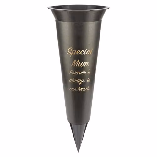 VFM e-Store Memorial Ornament Flower Pot, Black, W/D/H: 32.5 x 10 x 10 cm – 1