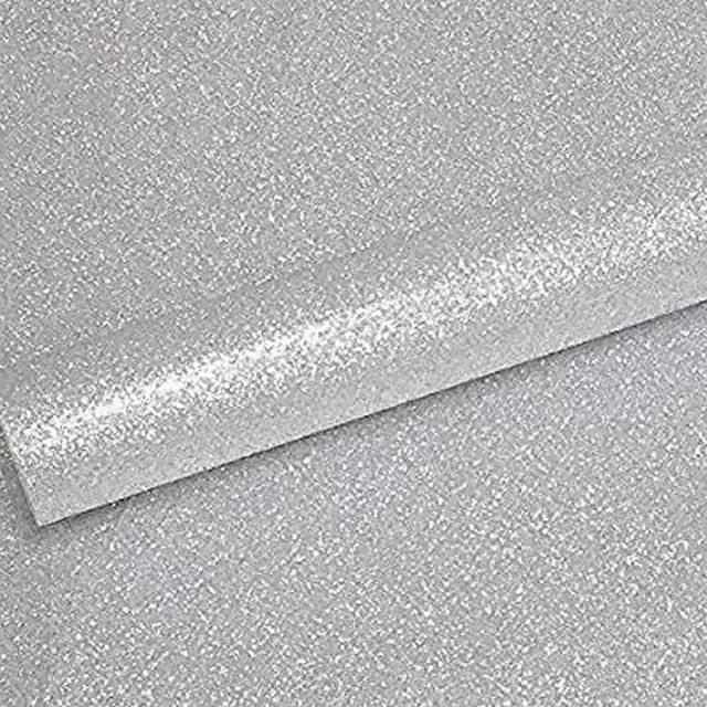 Syntego Pack of 10 Silver Glitter Construction Paper Sheets, A4, Glossy Finish