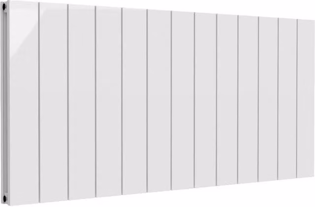 Bathroom Kingdom Casina White Double Flat Panel Horizontal Aluminium Radiator W: 142 cm, H: 60 cm