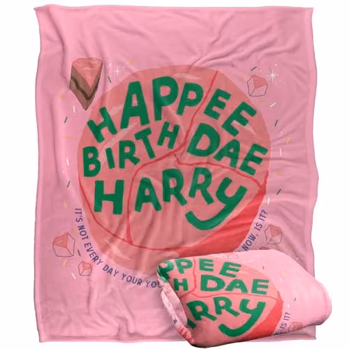 LOGOVISION Harry Potter Happee Birthdae Super Soft Fleece Throw Blanket, Multicolour, W: 127 cm, D: 152.4 cm – 1