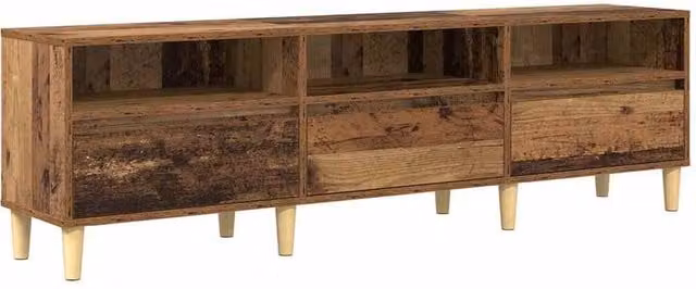 Berkfield Home Rustic TV Cabinet with Drawer in Old Wood and Brown MDF