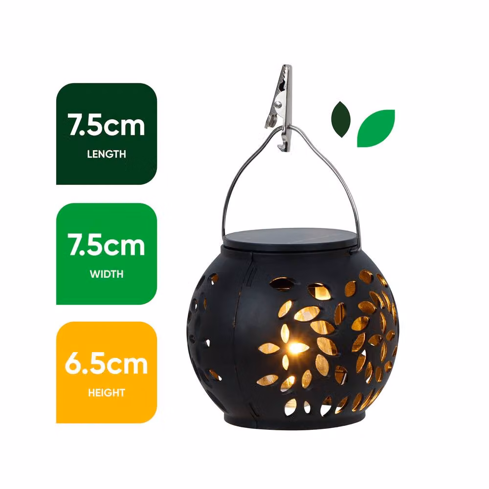 Gardenwize Pack of 4 2-in-1 Hanging or Table Solar Lantern Lights in Black – 2