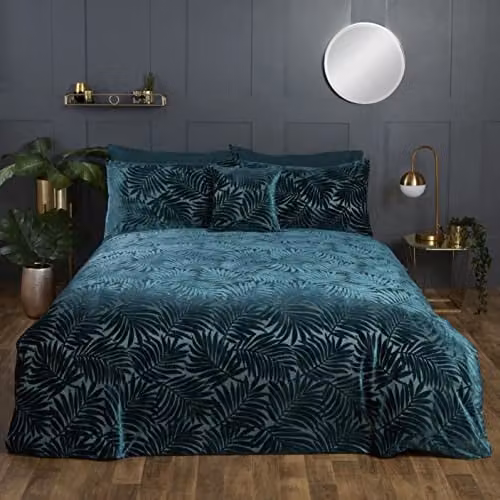 Rapport Home Paloma Velvet Duvet Cover Set, Green, W/D/H: 200 x 200 cm – 1