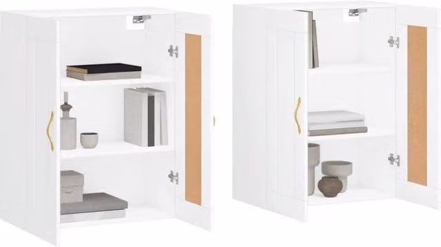 Berkfield Home Wall Mounted Cabinets, 2 Piece, White Matt Engineered Wood