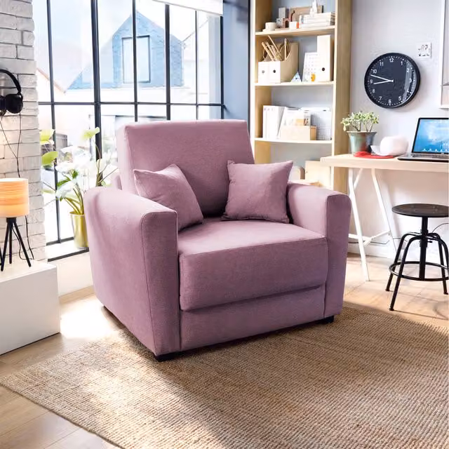 Abakus Direct Olly Velvet Single Sofa Bed in Pink