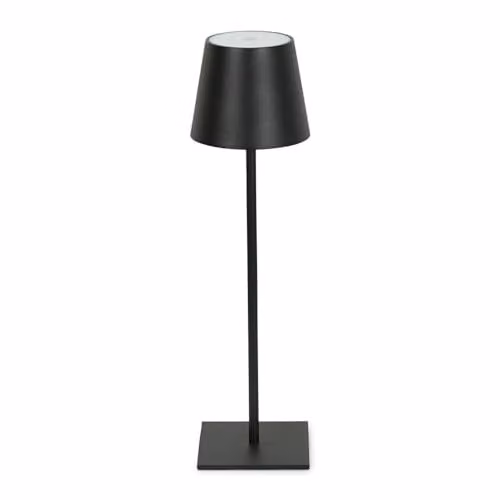 ValueLights Black Wireless Portable Rechargeable LED Touch Table Lamp with Dimmer and USB Port, IP54 Outdoor/Indoor Modern Cylinder Light