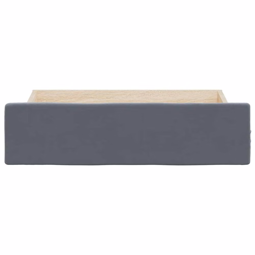 Berkfield Home Soft Bed Storage Drawers, 2 Piece Set in Dark Grey, Engineered Wood and Velvet – 4