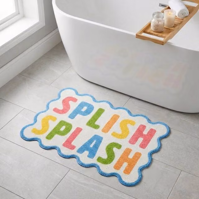 Garden Greatness Splish Splash Printed Nylon Non-Slip Bath Mat, Multicolour, W: 75 cm, D: 45 cm