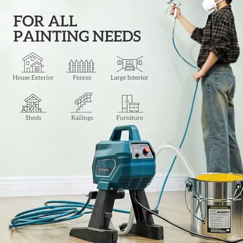 HOMCOM Airless Paint Sprayer with 200 Bar High Pressure and Adjustable Spray Pattern in Blue – 3