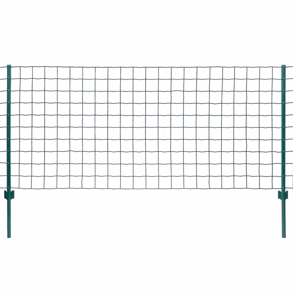 Berkfield Home Euro Fence PVC-Coated Steel Fencing, Green, W: 20 m, H: 1.2 m – 2