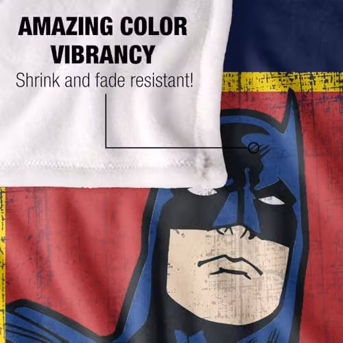 Warner Bros. Batman Super Soft Fleece Throw Blanket, Multicolour, W: 91.44 cm x L: 147 cm – 3