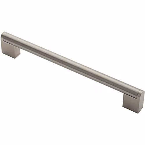 Loops Round Bar Pull Handle in Brushed Silver Stainless Steel, W: 23.2 cm, D: 14 mm, Fixing Centers: 19.2 cm