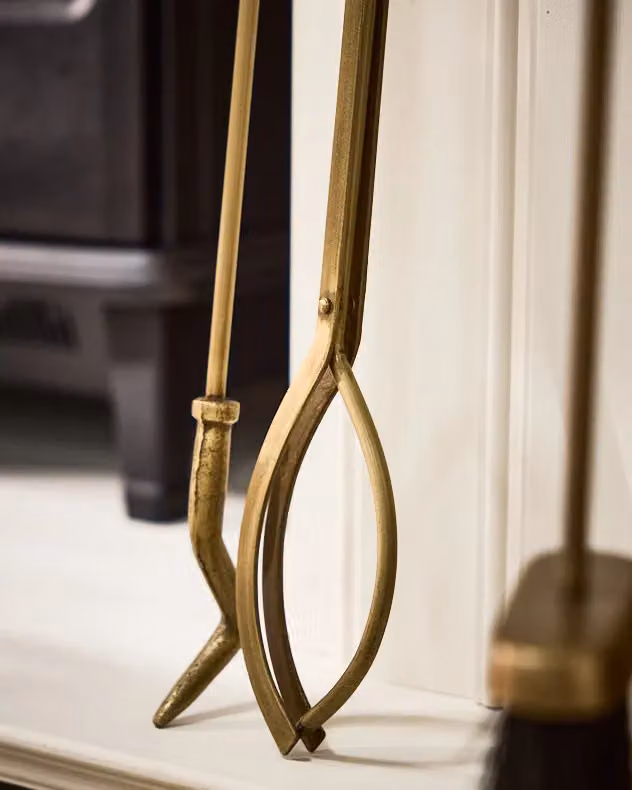 Dibor Traditional Antique Brass Heritage Fireplace Companion Set in Copper and Gold, H: 80 cm, W: 20 cm – 5