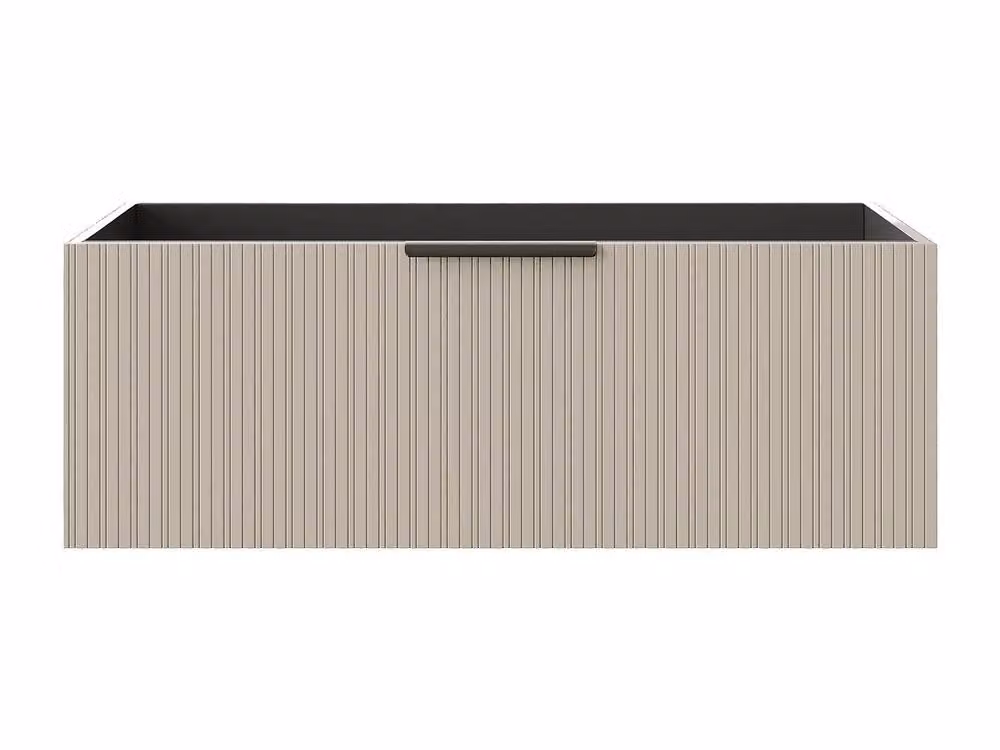 Vente-unique Paliro Fluted Wall-Hung Vanity Unit in Beige – 2