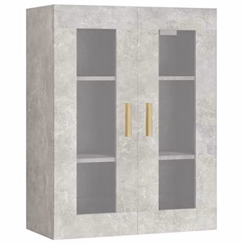 vidaXL Scandinavian Wall Mounted Hanging Cabinet with Glass Doors in Grey, W/D/H: 69.5 x 34 x 90 cm – 1