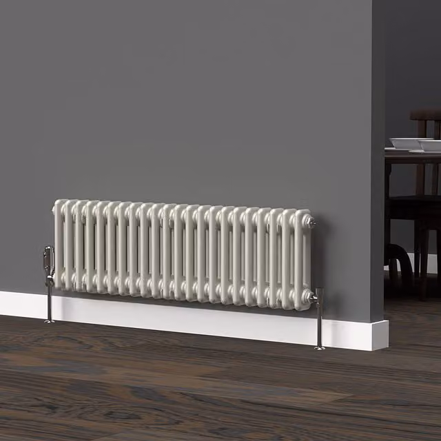 Lux Heat Horizontal Column Radiator in White, W: 101 cm, H: 30 cm