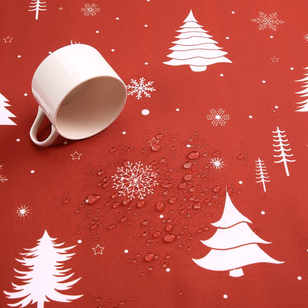 London Boutique Red Waterproof Christmas Deer Tablecloth, Washable Polyester, W: 137.16 cm x L: 228.6 cm – 3