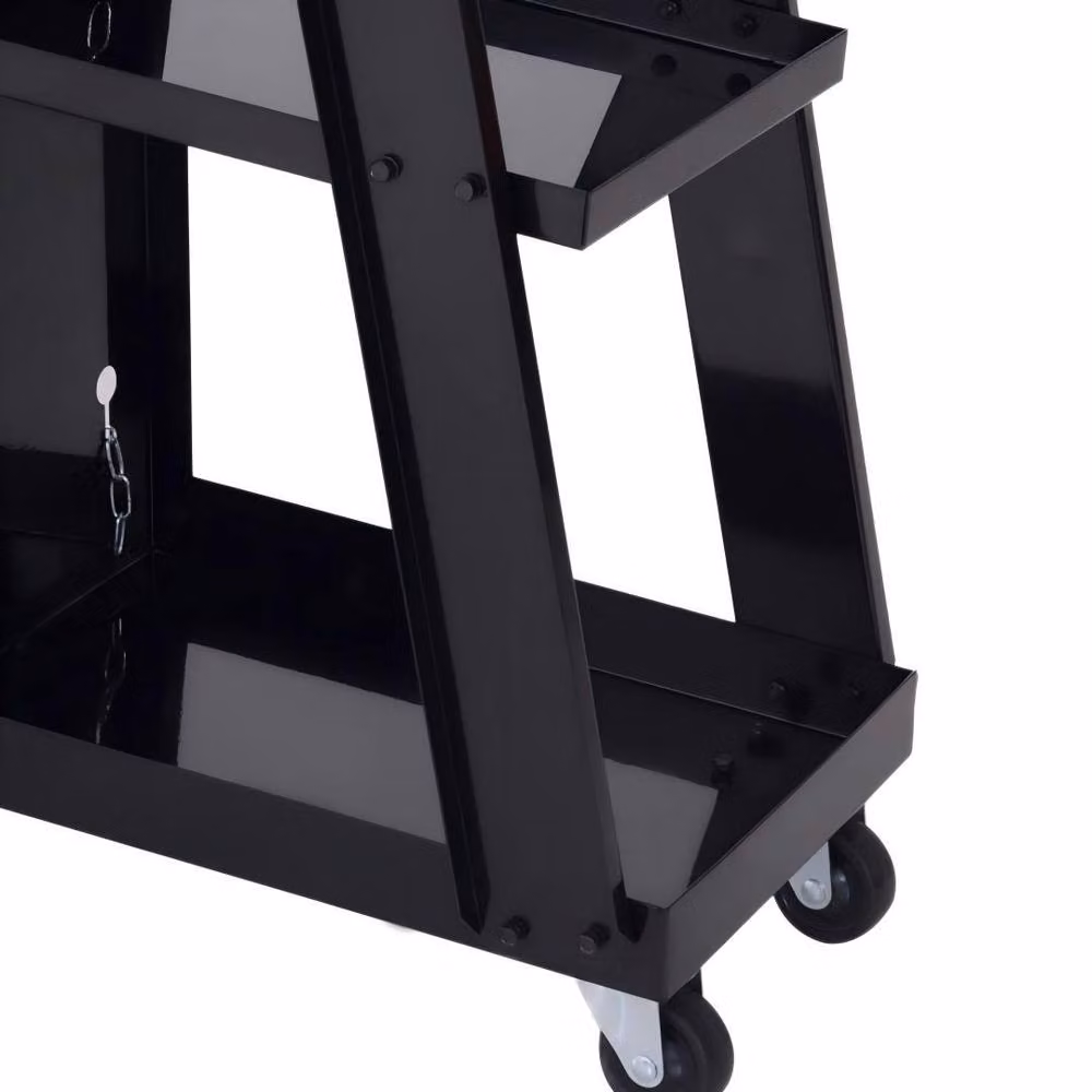 STILVORA Black Steel Rollable Welder Trolley with Worktop W/D/H: 71 x 50 x 39 cm – 8