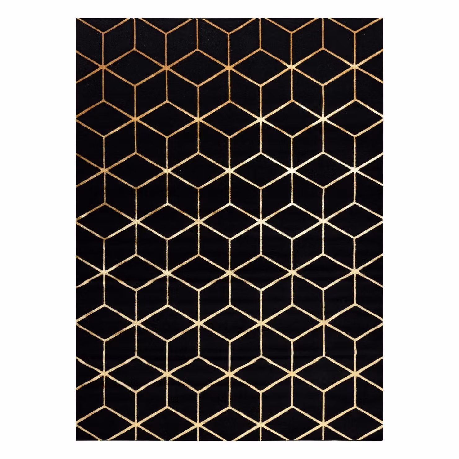 RugsX Gloss Geometric Art Deco Rug in Black and Grey, W: 200 cm, D: 290 cm – 3